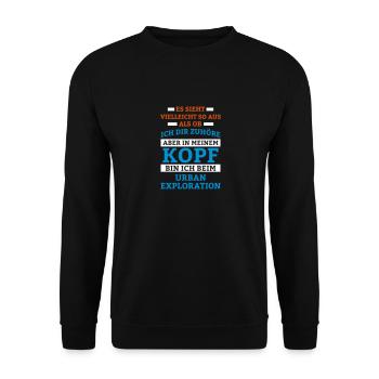 Urban Exploration Sportart - Unisex Pullover - Schwarz - Vorne - Alina (178cm) & Michal (187cm)