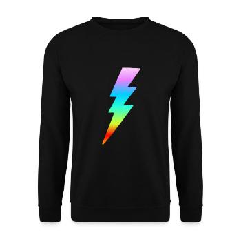 Coloré Lightning Rainbow Colors Retro Gift Femme - Sweat-shirt Unisexe - noir - Devant - Alina (178cm) & Michal (187cm)