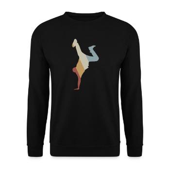 Breakdance Retro Style Vintage - Unisex Pullover - Schwarz - Vorne - Alina (178cm) & Michal (187cm)