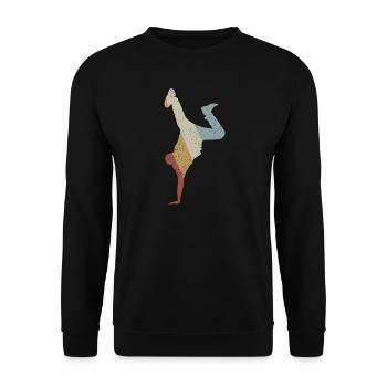 Breakdance Retro Style Vintage - Unisex Pullover - Schwarz - Vorne - Alina (178cm) & Michal (187cm)