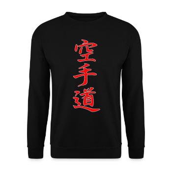 Karaté-do Kanji design en rouge - Sweat-shirt Unisexe - noir - Devant - Alina (178cm) & Michal (187cm)