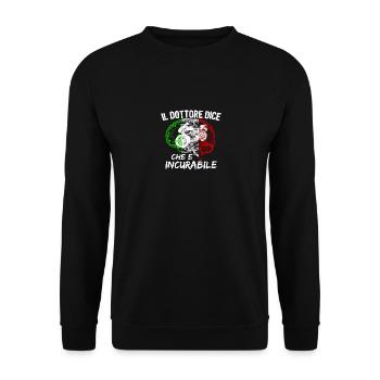 Motocicletta Italia È incurabile - Unisex Sweatshirt - black - Front - Alina (178cm) & Michal (187cm)