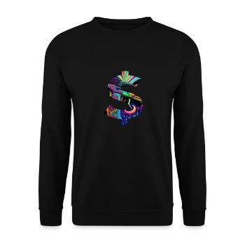 Dollar signs, weapons and - Unisex Sweatshirt - black - Front - Alina (178cm) & Michal (187cm)