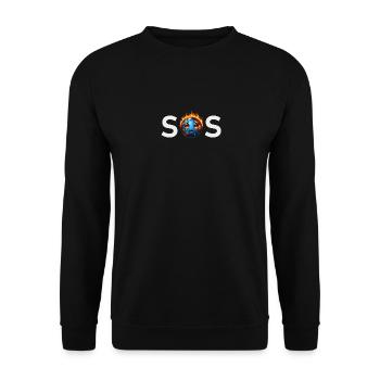 SOS - Burning Sad Earth Climate Change - Unisex Sweatshirt - black - Front - Alina (178cm) & Michal (187cm)