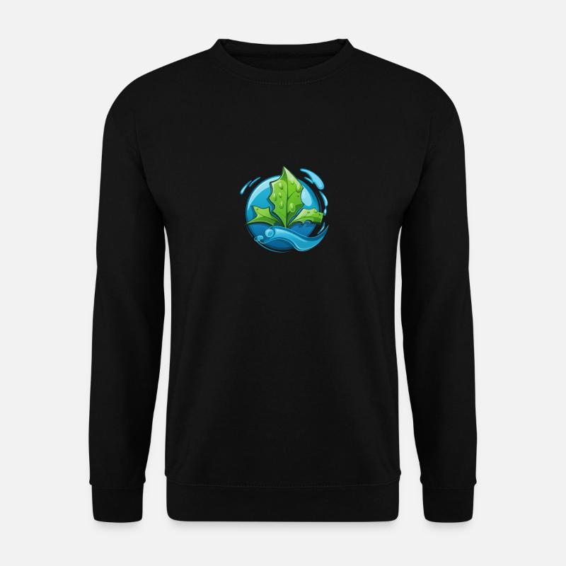 Eco: Wasser & Blatt - Unisex Pullover - Schwarz