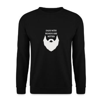Dads with beards are better Vater Geschenk - Unisex Pullover - Schwarz - Vorne - Alina (178cm) & Michal (187cm)