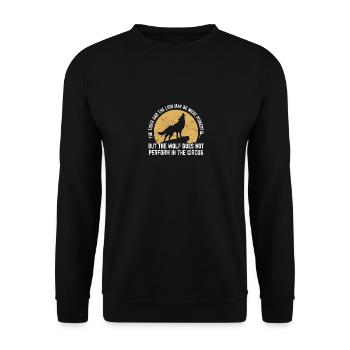 The Wolf Does Not Perform In The Circus - Unisex Sweatshirt - black - Front - Alina (178cm) & Michal (187cm)