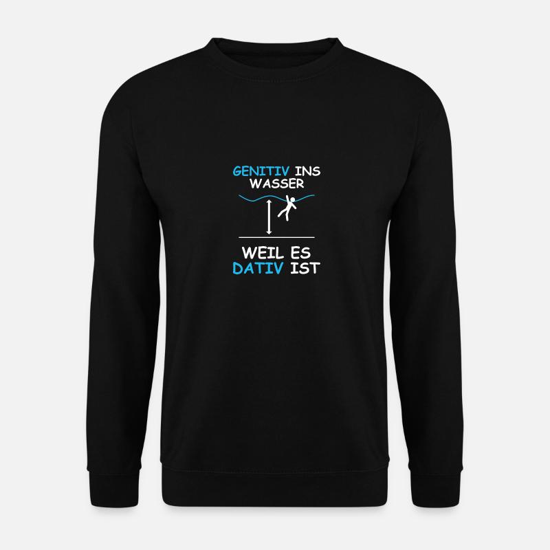 Genitiv Dativ weiß - Unisex Pullover - Schwarz