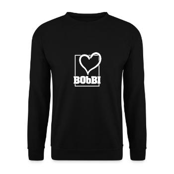 Geschenk für Bobbi - Unisex Pullover - Schwarz - Vorne - Alina (178cm) & Michal (187cm)