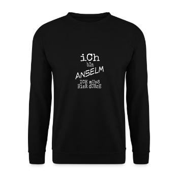 Gift for Anselm - Unisex Sweatshirt - black - Front - Alina (178cm) & Michal (187cm)