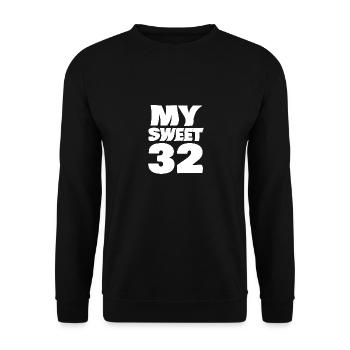Age 32 - Unisex Sweatshirt - black - Front - Alina (178cm) & Michal (187cm)