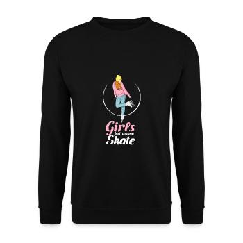Inline Skates Girls Women Inliners - Unisex Sweatshirt - black - Front - Alina (178cm) & Michal (187cm)