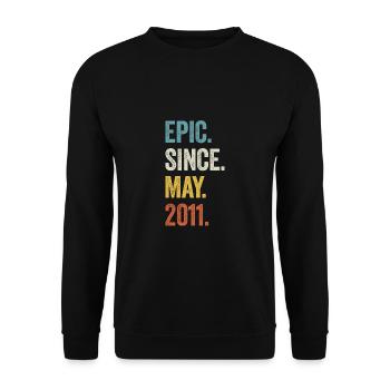 12e anniversaire 12 ans épiques depuis mai 2011 - Sweat-shirt Unisexe - noir - Devant - Alina (178cm) & Michal (187cm)