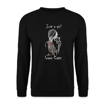 Just A Girl Who Loves Cats - Unisex Sweatshirt - black - Front - Alina (178cm) & Michal (187cm)