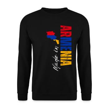 Hergestellt in Armenien, armenischer Stolz - Unisex Pullover - Schwarz - Vorne - Alina (178cm) & Michal (187cm)