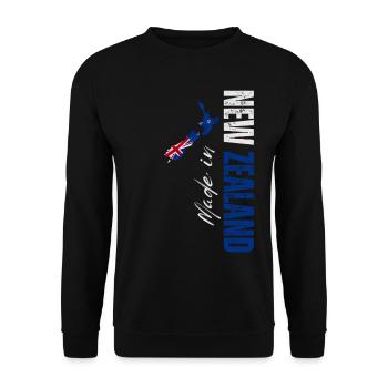 Made in New Zealand, I love New Zealand - Unisex Pullover - Schwarz - Vorne - Alina (178cm) & Michal (187cm)