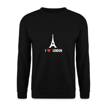 I love london - Unisex Sweatshirt - black - Front - Alina (178cm) & Michal (187cm)