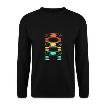 Retro Graphic Kayaking Kayak Canoe Rowing Rower Pa - Unisex Pullover - Schwarz - Vorne - Alina (178cm) & Michal (187cm)