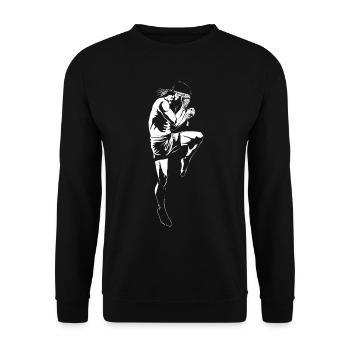 Muay Thai - Unisex Sweatshirt - black - Front - Alina (178cm) & Michal (187cm)