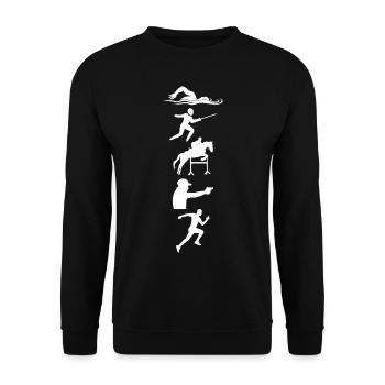 Pentathlon moderne - Escrime Natation Équitation - Sweat-shirt Unisexe - noir - Devant - Alina (178cm) & Michal (187cm)
