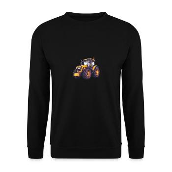 Niedlicher Traktor - Unisex Pullover - Schwarz - Vorne - Alina (178cm) & Michal (187cm)