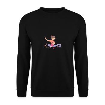 Machine à coudre vintage à claquettes Design - Sweat-shirt Unisexe - noir - Devant - Alina (178cm) & Michal (187cm)