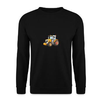 Niedlicher Traktor - Unisex Pullover - Schwarz - Vorne - Alina (178cm) & Michal (187cm)