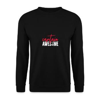 Captain Awesome Funny Sailing Boating - Unisex Sweatshirt - black - Front - Alina (178cm) & Michal (187cm)