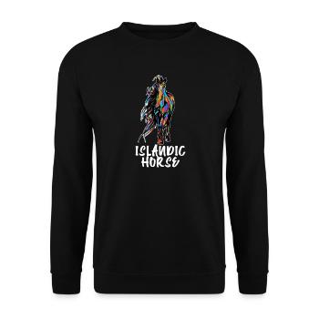 Cool Icelandic Horses Stallion Horse Fan Saying - Unisex Sweatshirt - black - Front - Alina (178cm) & Michal (187cm)