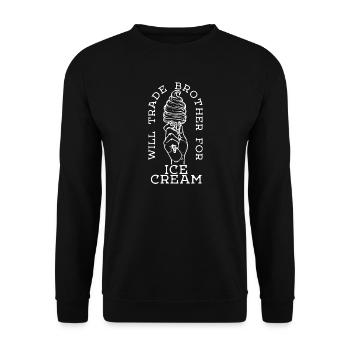 Humorvoll Süßigkeiten Eis Statement Nachspeise - Unisex Pullover - Schwarz - Vorne - Alina (178cm) & Michal (187cm)