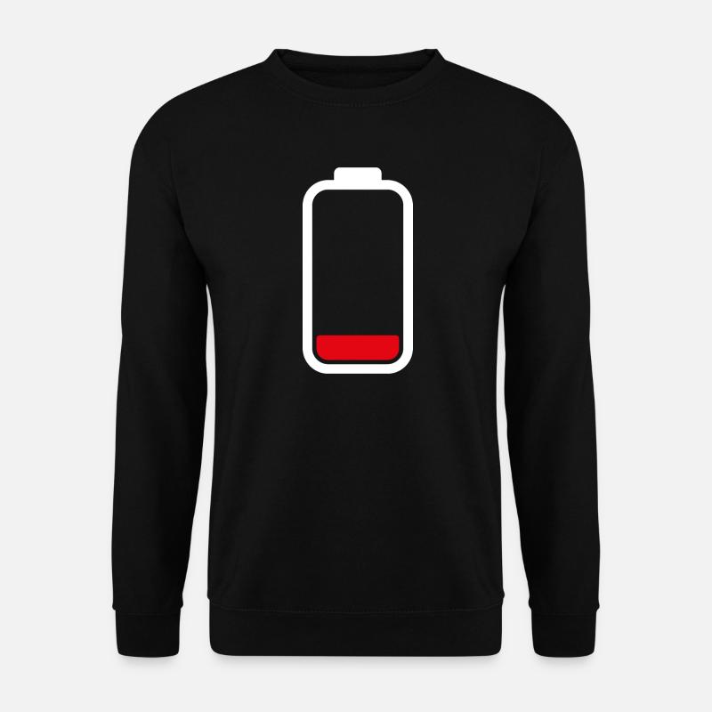 LOW BATTERY - White - Unisex Sweatshirt - black