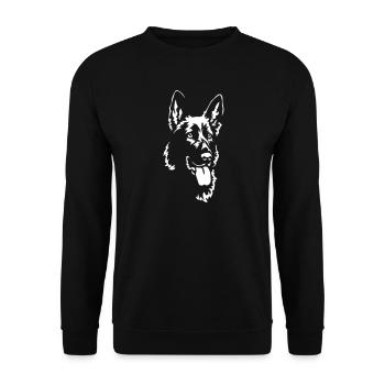 German Shepherd Head "Black Edition" - Unisex Sweatshirt - black - Front - Alina (178cm) & Michal (187cm)