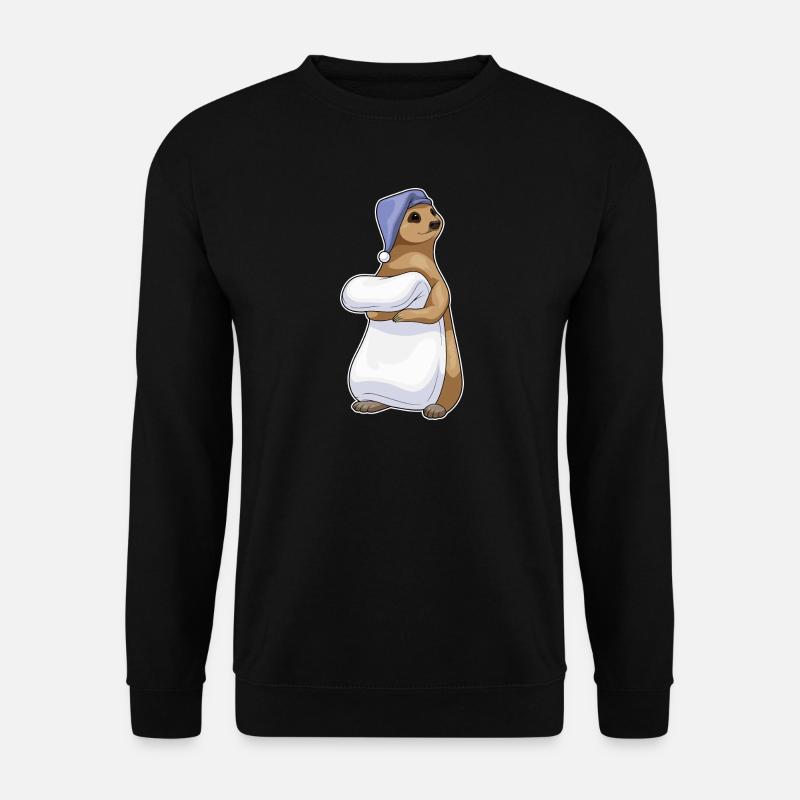 Erdmännchen Schlafen Nachtmütze - Unisex Pullover - Schwarz