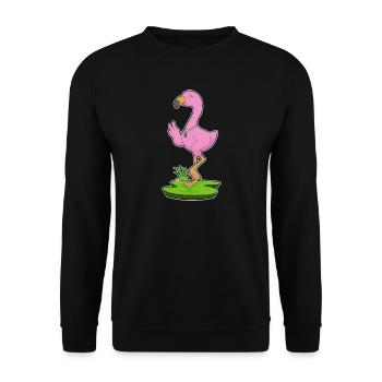 Flamingo Necklace - Unisex Sweatshirt - black - Front - Alina (178cm) & Michal (187cm)