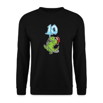 10th Birthday Dinosaur - Unisex Sweatshirt - black - Front - Alina (178cm) & Michal (187cm)