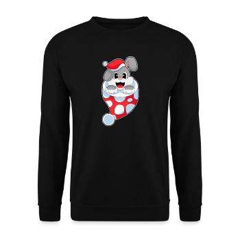 Bunny Christmas Christmas Sock - Unisex Sweatshirt - black - Front - Alina (178cm) & Michal (187cm)