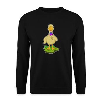Ente Waffeleis - Unisex Pullover - Schwarz - Vorne - Alina (178cm) & Michal (187cm)