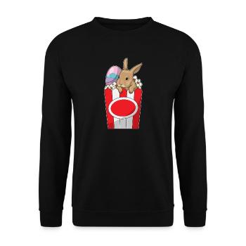 Popcorn de Pâques Bunny - Sweat-shirt Unisexe - noir - Devant - Alina (178cm) & Michal (187cm)