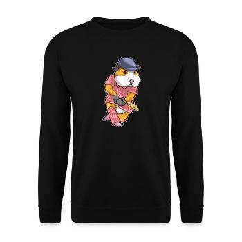 Meerschweinchen Cricket Cricketschläger - Unisex Pullover - Schwarz - Vorne - Alina (178cm) & Michal (187cm)