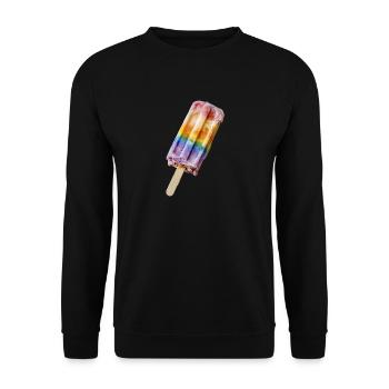 Eis am Stil Regenbogen - Unisex Pullover - Schwarz - Vorne - Alina (178cm) & Michal (187cm)