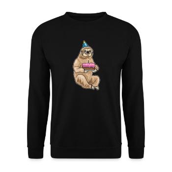 Gâteau d’anniversaire paresseux - Sweat-shirt Unisexe - noir - Devant - Alina (178cm) & Michal (187cm)