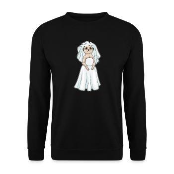 Meerkat Bridal Veil Wedding - Unisex Sweatshirt - black - Front - Alina (178cm) & Michal (187cm)
