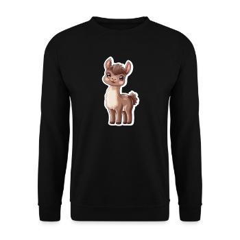 Lama Alpaga Lama Lama Cadeau Animal - Sweat-shirt Unisexe - noir - Devant - Alina (178cm) & Michal (187cm)