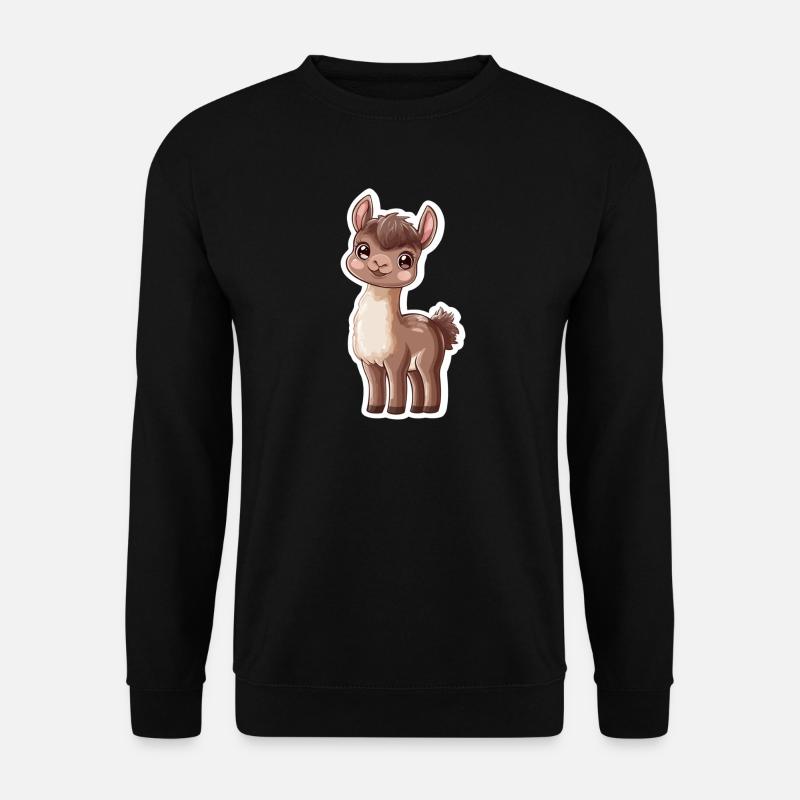 Lama Alpaka Llama Tier Geschenk - Unisex Pullover - Schwarz