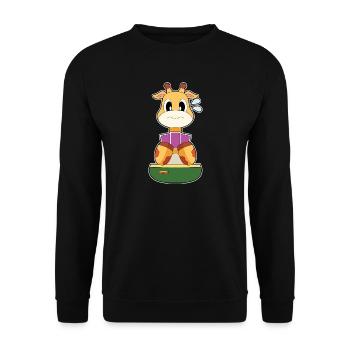 Giraffe Poker Pokerkarten - Unisex Pullover - Schwarz - Vorne - Alina (178cm) & Michal (187cm)