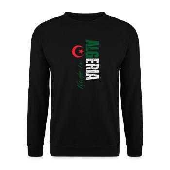 Hergestellt in Algerien, vertikales Design - Unisex Pullover - Schwarz - Vorne - Alina (178cm) & Michal (187cm)