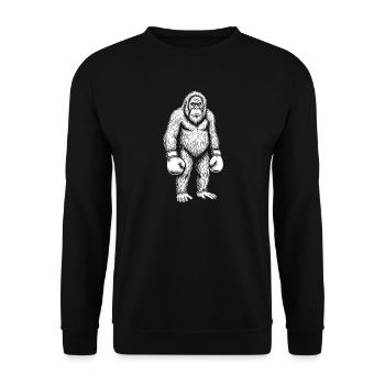 Orangutan Boxing Silhouette - Unisex Sweatshirt - black - Front - Alina (178cm) & Michal (187cm)