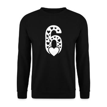 Fun 67 Number 6-7 6 7 Matching Valentine's Card Sec - Unisex Sweatshirt - black - Front - Alina (178cm) & Michal (187cm)