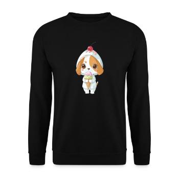 Süßer Beagle Hund Cartoon Sommer Eis Tollpatsch - Unisex Sweatshirt - black - Front - Alina (178cm) & Michal (187cm)