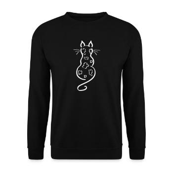 Écussons de dos Cat Minimalist Line Bengal - Sweat-shirt Unisexe - noir - Devant - Alina (178cm) & Michal (187cm)